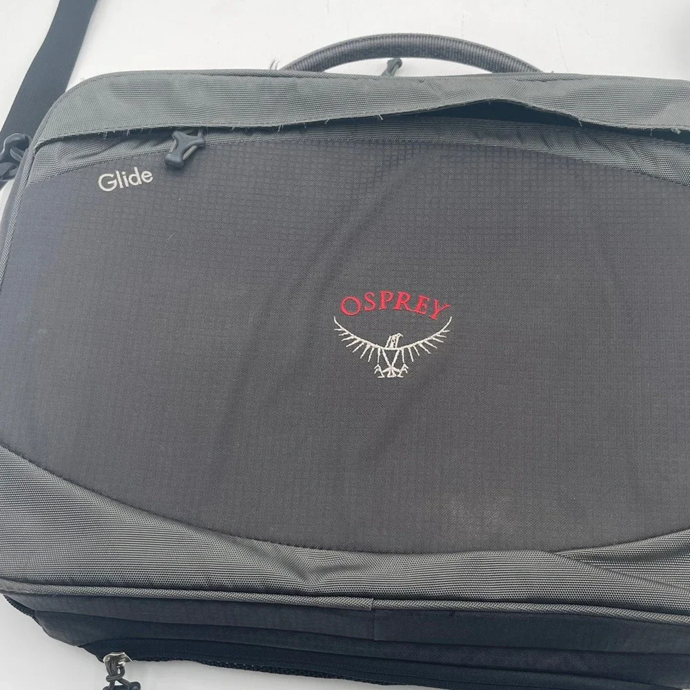 Osprey Glide Messenger Bag Gray Black Laptop Shoulder Bag‎ Travel Commuter 16x12